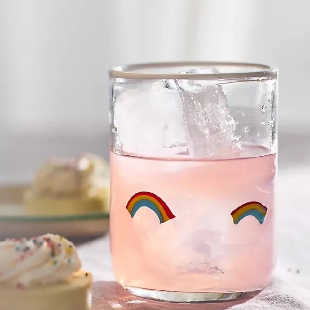 NWT Anthropologie Icon Juice Glass Rainbow
